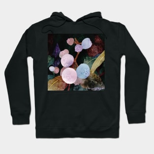 Blueberry Branch Negative Painting Watercolor Hoodie